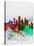 Dallas Watercolor Skyline-NaxArt-Stretched Canvas