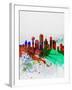 Dallas Watercolor Skyline-NaxArt-Framed Art Print