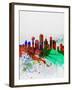 Dallas Watercolor Skyline-NaxArt-Framed Art Print