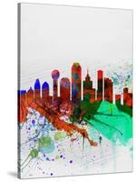 Dallas Watercolor Skyline-NaxArt-Stretched Canvas