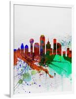 Dallas Watercolor Skyline-NaxArt-Framed Art Print