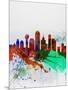 Dallas Watercolor Skyline-NaxArt-Mounted Art Print