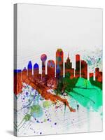 Dallas Watercolor Skyline-NaxArt-Stretched Canvas