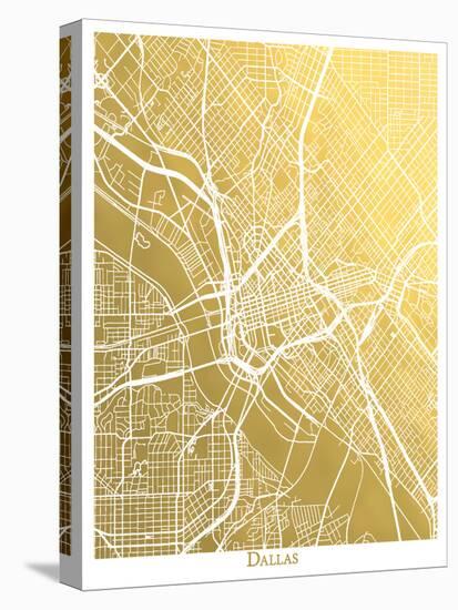 Dallas-The Gold Foil Map Company-Stretched Canvas