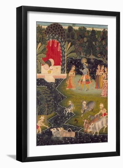 Dalliance in Vrindavan-null-Framed Art Print