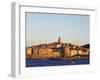 Dalmatia Coast Korcula Island Seafront Harbour View of Medieval Old Town and City Walls-Christian Kober-Framed Photographic Print