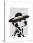 Dalmatian and Brimmed Black Hat-Fab Funky-Stretched Canvas