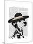 Dalmatian and Brimmed Black Hat-Fab Funky-Mounted Art Print