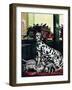 "Dalmatian and Pups," January 13, 1945-Stevan Dohanos-Framed Premium Giclee Print