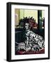 "Dalmatian and Pups," January 13, 1945-Stevan Dohanos-Framed Premium Giclee Print