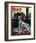 "Dalmatian and Pups," Saturday Evening Post Cover, January 13, 1945-Stevan Dohanos-Framed Giclee Print