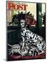 "Dalmatian and Pups," Saturday Evening Post Cover, January 13, 1945-Stevan Dohanos-Mounted Premium Giclee Print