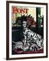 "Dalmatian and Pups," Saturday Evening Post Cover, January 13, 1945-Stevan Dohanos-Framed Giclee Print