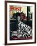 "Dalmatian and Pups," Saturday Evening Post Cover, January 13, 1945-Stevan Dohanos-Framed Giclee Print