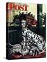 "Dalmatian and Pups," Saturday Evening Post Cover, January 13, 1945-Stevan Dohanos-Stretched Canvas