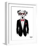 Dalmatian Dog in Tuxedo-Olga Angellos-Framed Art Print