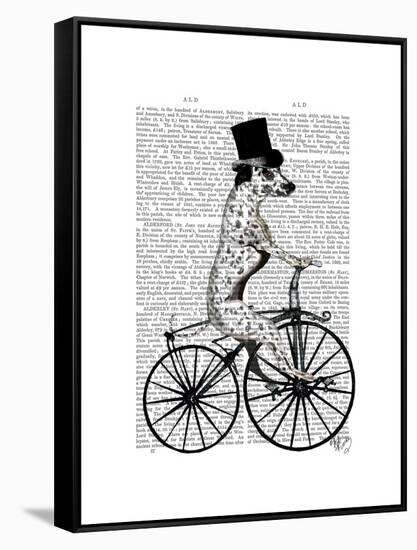 Dalmatian on Bicycle-Fab Funky-Framed Stretched Canvas