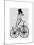 Dalmatian on Bicycle-Fab Funky-Mounted Art Print