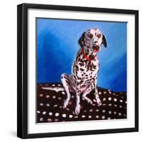 Dalmatian on Spotty Cushion, 2011-Helen White-Framed Giclee Print