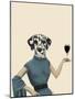 Dalmatian Wine Snob-Fab Funky-Mounted Art Print