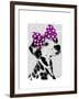 Dalmatian with Purple Bow on Head-Fab Funky-Framed Art Print