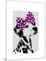 Dalmatian with Purple Bow on Head-Fab Funky-Mounted Art Print