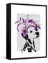 Dalmatian with Purple Fascinator-Fab Funky-Framed Stretched Canvas