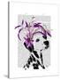 Dalmatian with Purple Fascinator-Fab Funky-Stretched Canvas