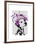 Dalmatian with Purple Fascinator-Fab Funky-Framed Art Print