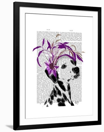 Dalmatian with Purple Fascinator-Fab Funky-Framed Art Print