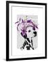 Dalmatian with Purple Fascinator-Fab Funky-Framed Art Print