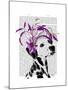 Dalmatian with Purple Fascinator-Fab Funky-Mounted Art Print