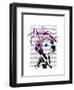 Dalmatian with Purple Fascinator-Fab Funky-Framed Art Print