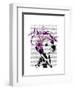 Dalmatian with Purple Fascinator-Fab Funky-Framed Art Print