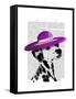 Dalmatian with Purple Wide Brimmed Hat-Fab Funky-Framed Stretched Canvas