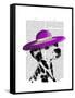 Dalmatian with Purple Wide Brimmed Hat-Fab Funky-Framed Stretched Canvas