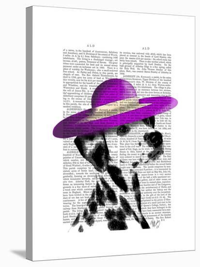 Dalmatian with Purple Wide Brimmed Hat-Fab Funky-Stretched Canvas