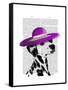 Dalmatian with Purple Wide Brimmed Hat-Fab Funky-Framed Stretched Canvas
