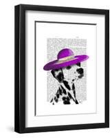 Dalmatian with Purple Wide Brimmed Hat-Fab Funky-Framed Art Print