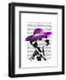 Dalmatian with Purple Wide Brimmed Hat-Fab Funky-Framed Art Print