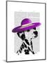 Dalmatian with Purple Wide Brimmed Hat-Fab Funky-Mounted Art Print