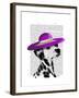 Dalmatian with Purple Wide Brimmed Hat-Fab Funky-Framed Art Print