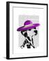 Dalmatian with Purple Wide Brimmed Hat-Fab Funky-Framed Art Print