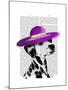 Dalmatian with Purple Wide Brimmed Hat-Fab Funky-Mounted Art Print