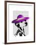 Dalmatian with Purple Wide Brimmed Hat-Fab Funky-Framed Art Print