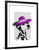 Dalmatian with Purple Wide Brimmed Hat-Fab Funky-Framed Art Print