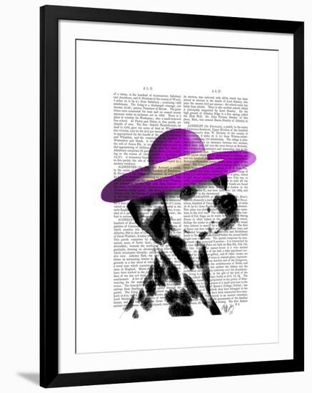 Dalmatian with Purple Wide Brimmed Hat-Fab Funky-Framed Art Print