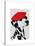 Dalmatian with Red Beret-Fab Funky-Stretched Canvas