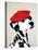 Dalmatian with Red Beret-Fab Funky-Stretched Canvas