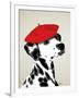 Dalmatian with Red Beret-Fab Funky-Framed Art Print